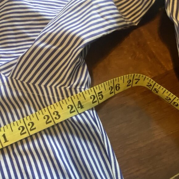 Brooks Brothers Sz 16-36 Blue Stripe Long Sleeve Button Down Dress Shirt - Picture 3 of 4